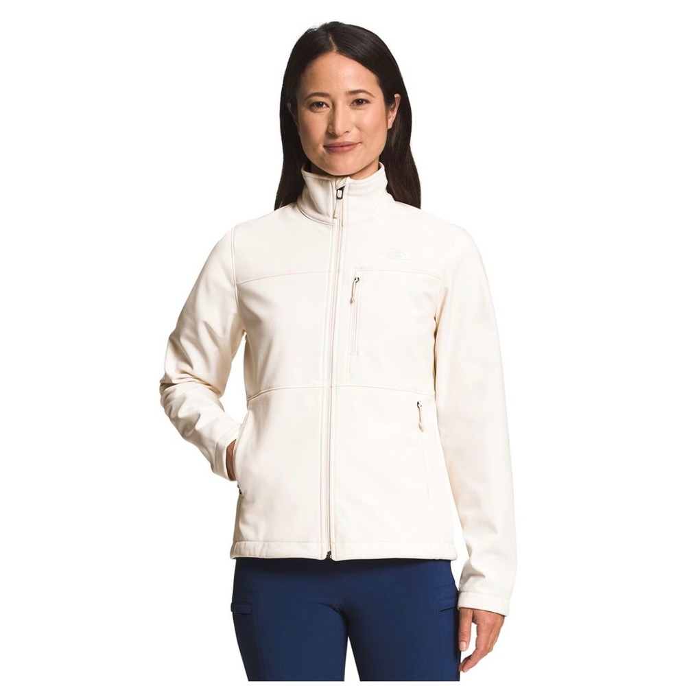 The North Face Apex Bionic Softshell Jacket Cream White Womens Large Full Zip